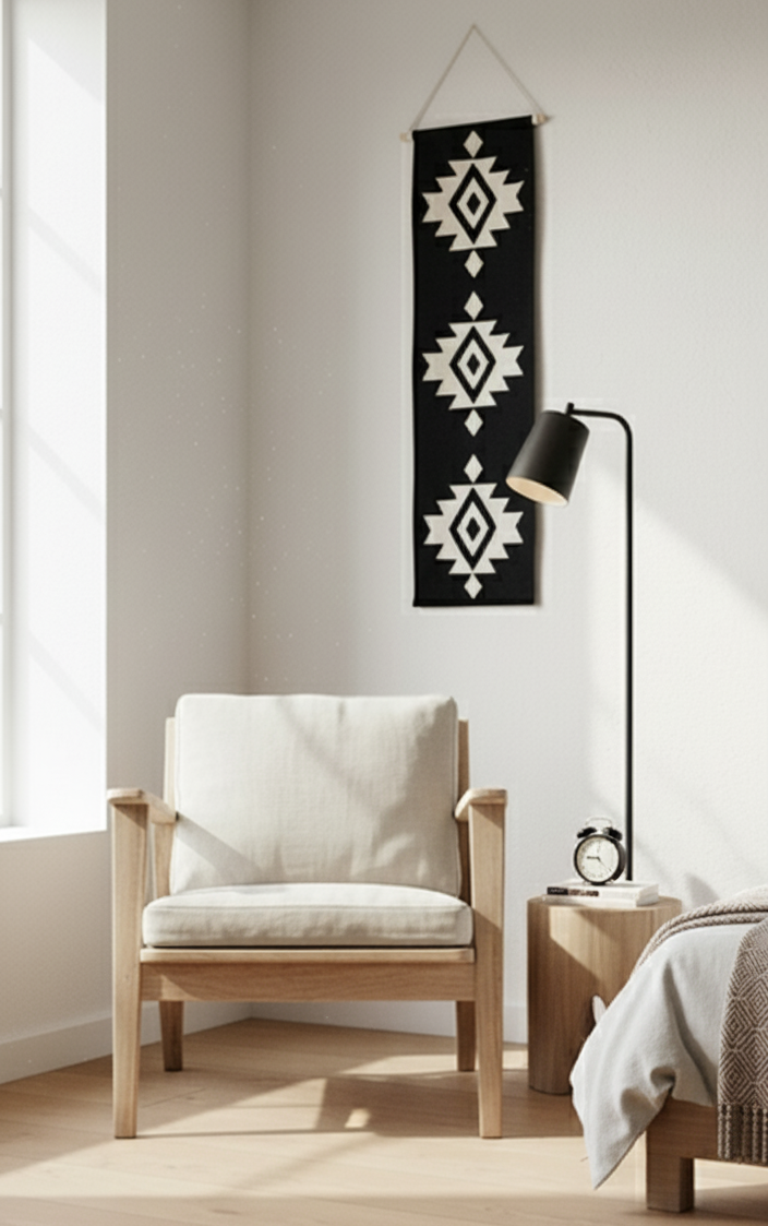 Black Bella Handwoven Wall Hanging Tapestry