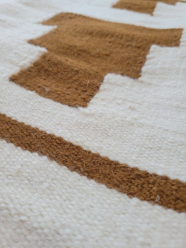 runner rug - rustic and cream