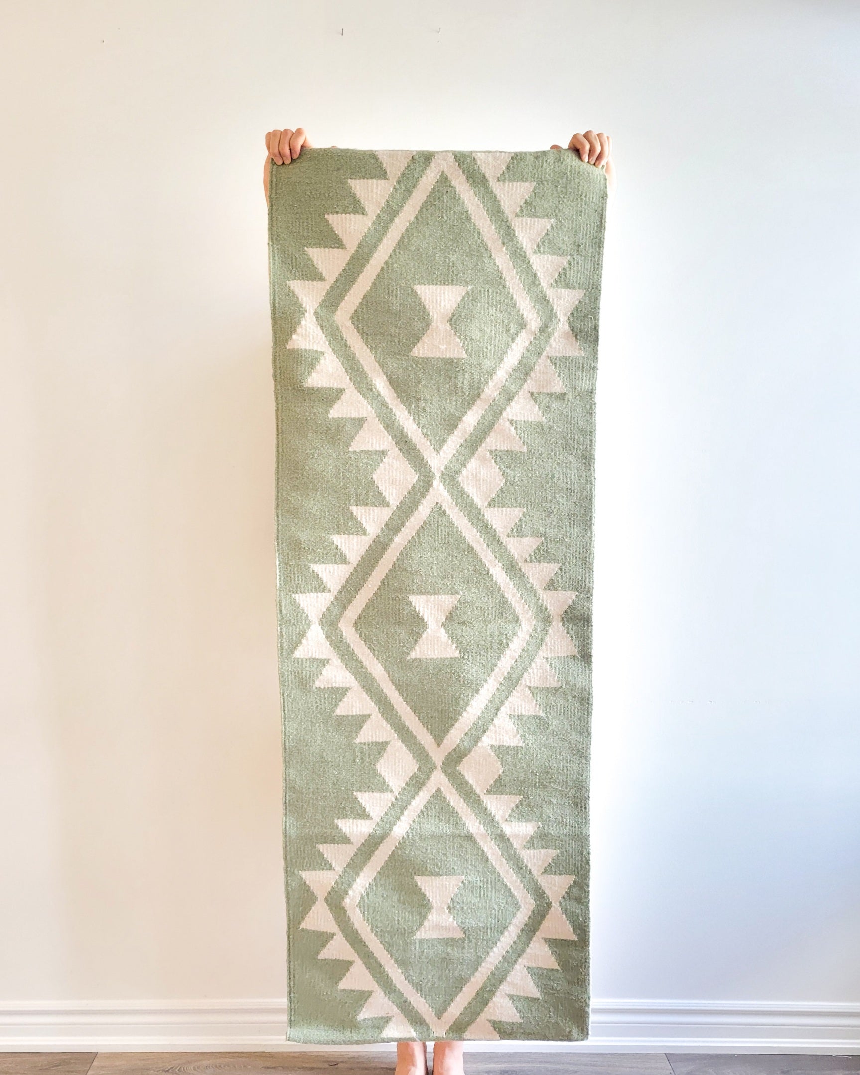 Femi Sage green Kilim Runner Rug