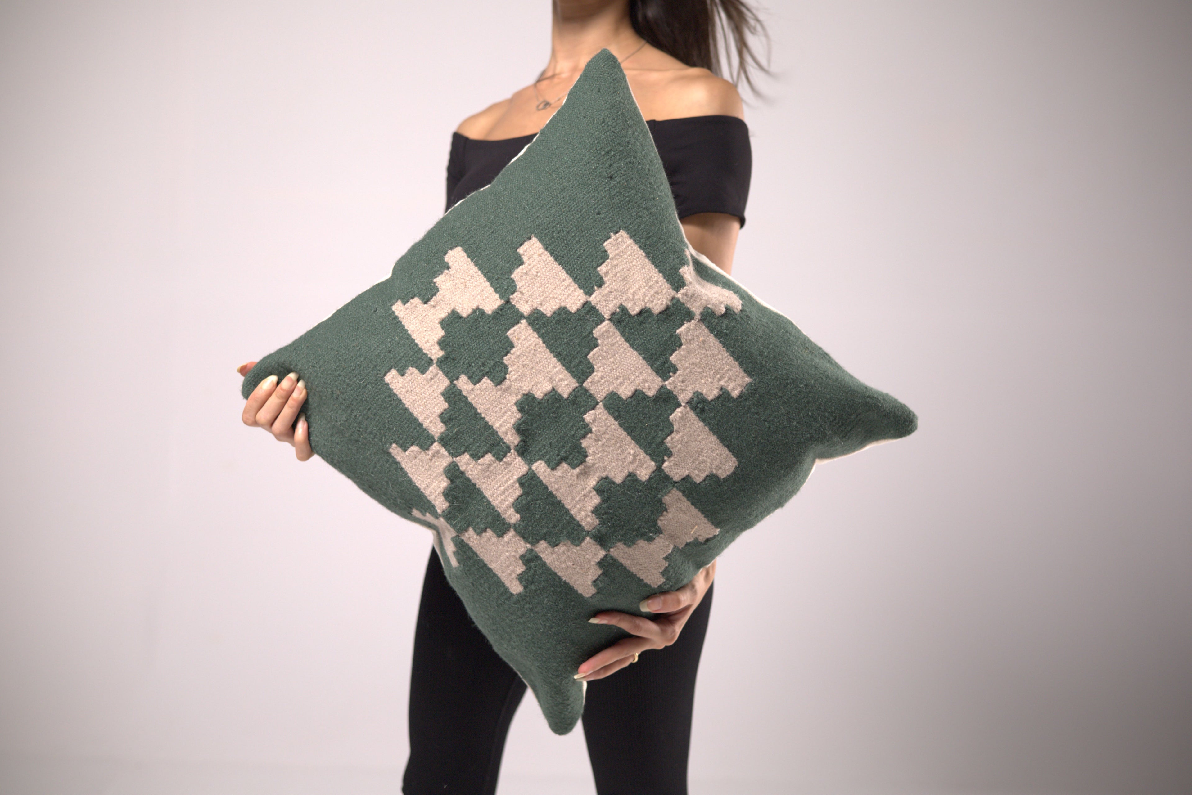 Tale Green Throw Pillow