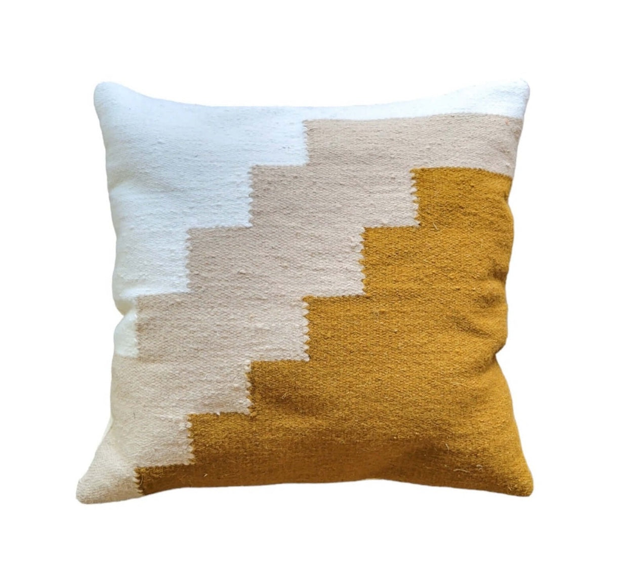 Decorative pillow with geometric pattern on a white background