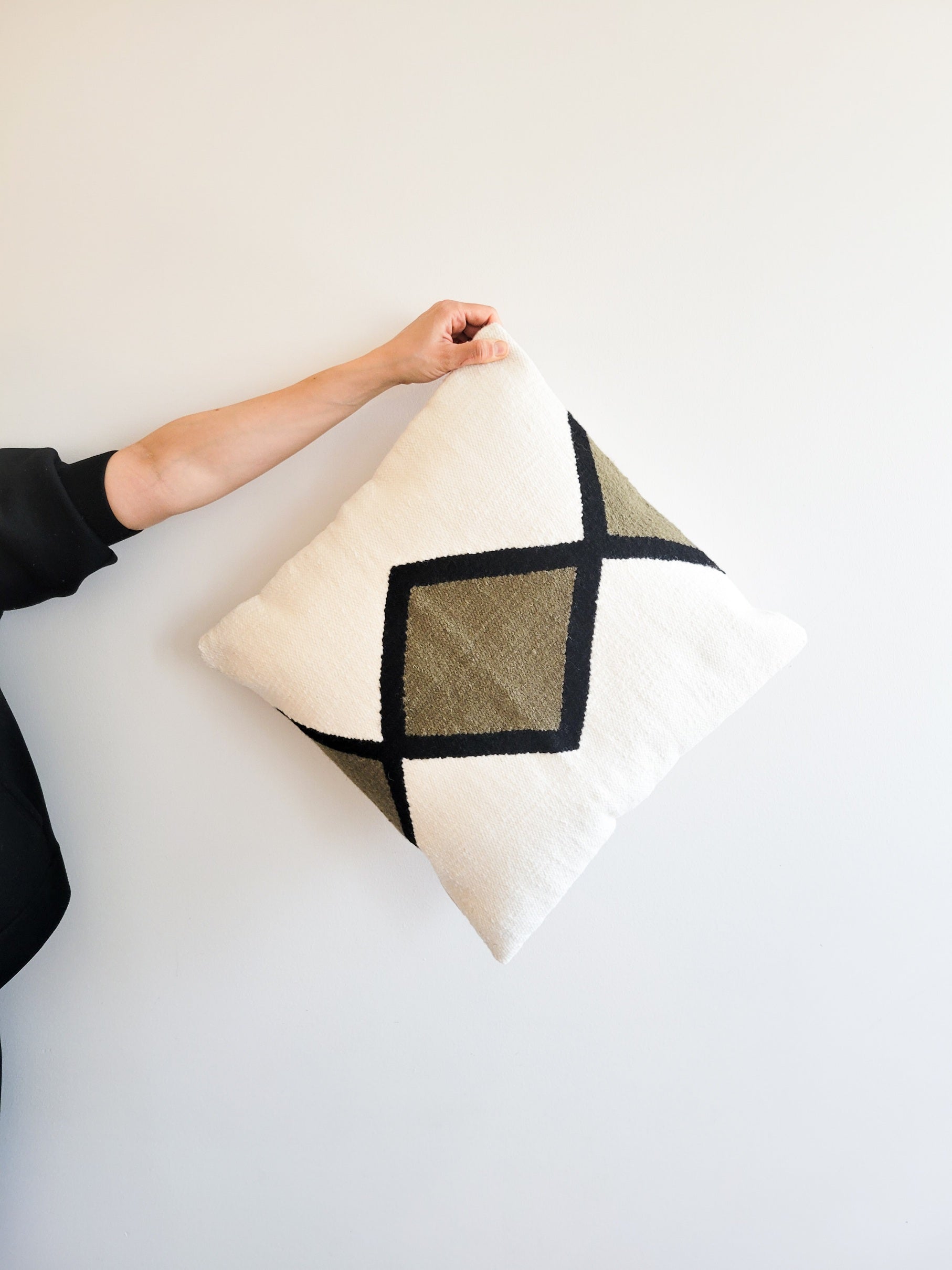 Lily Olive Green & Black Pillow