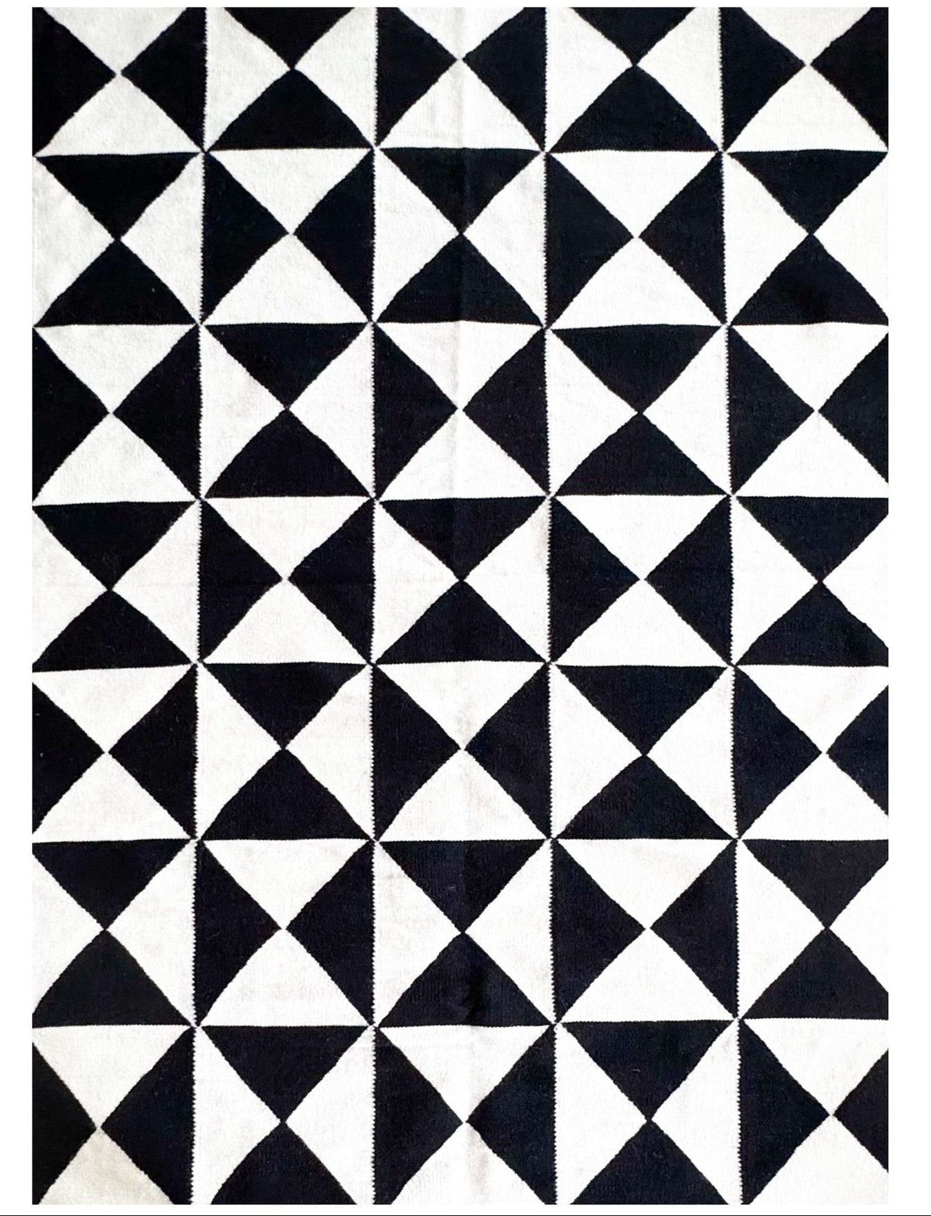 Handwoven Black Geometric Kilim Rug