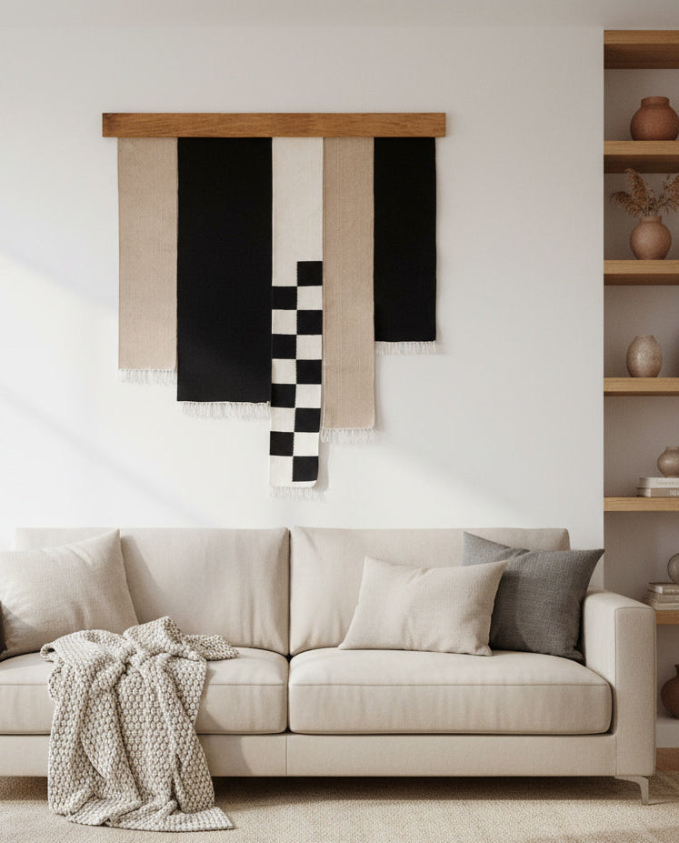 checkered wall hanging for livingroom decoration