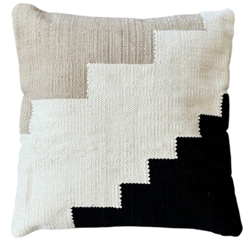 Black & beige throw pillow