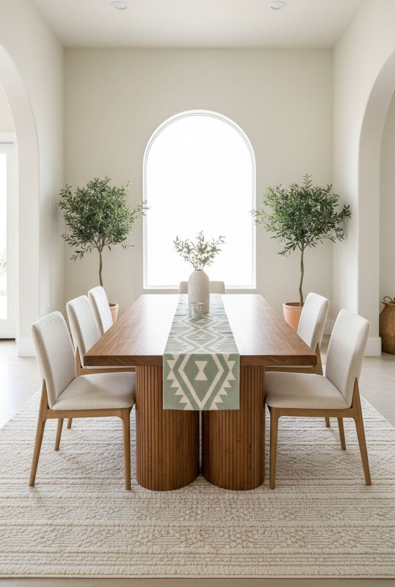 Femi Sage Green Table Runner