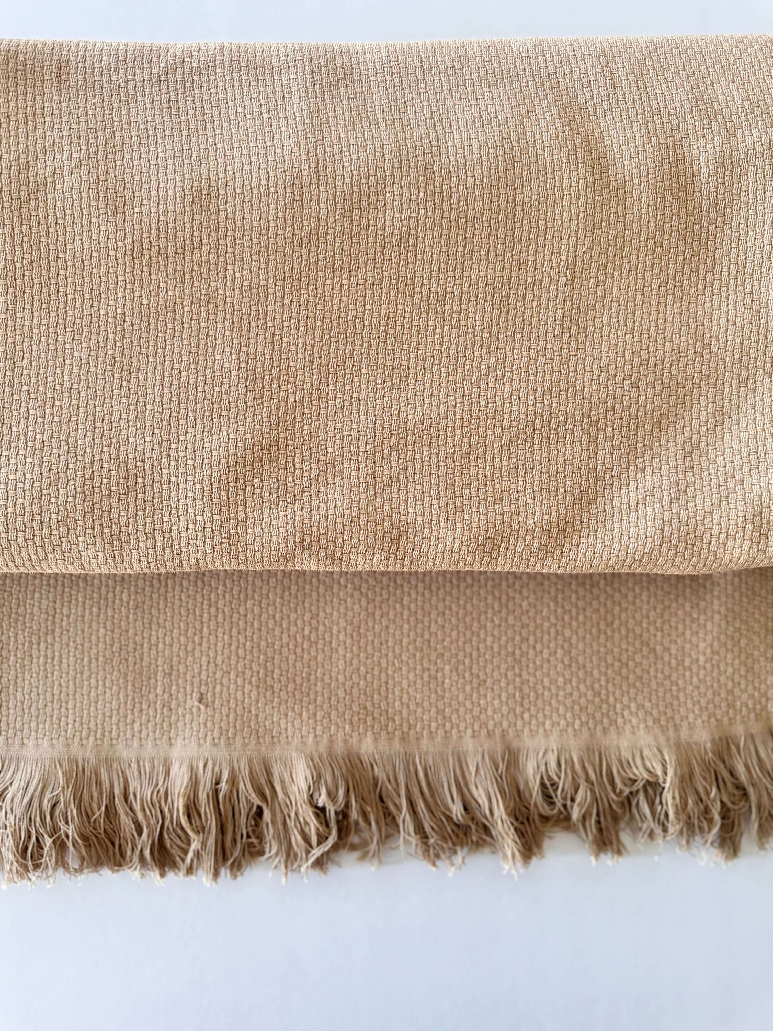 Sophy Egyptian Cotton Bed Cover in soft beige