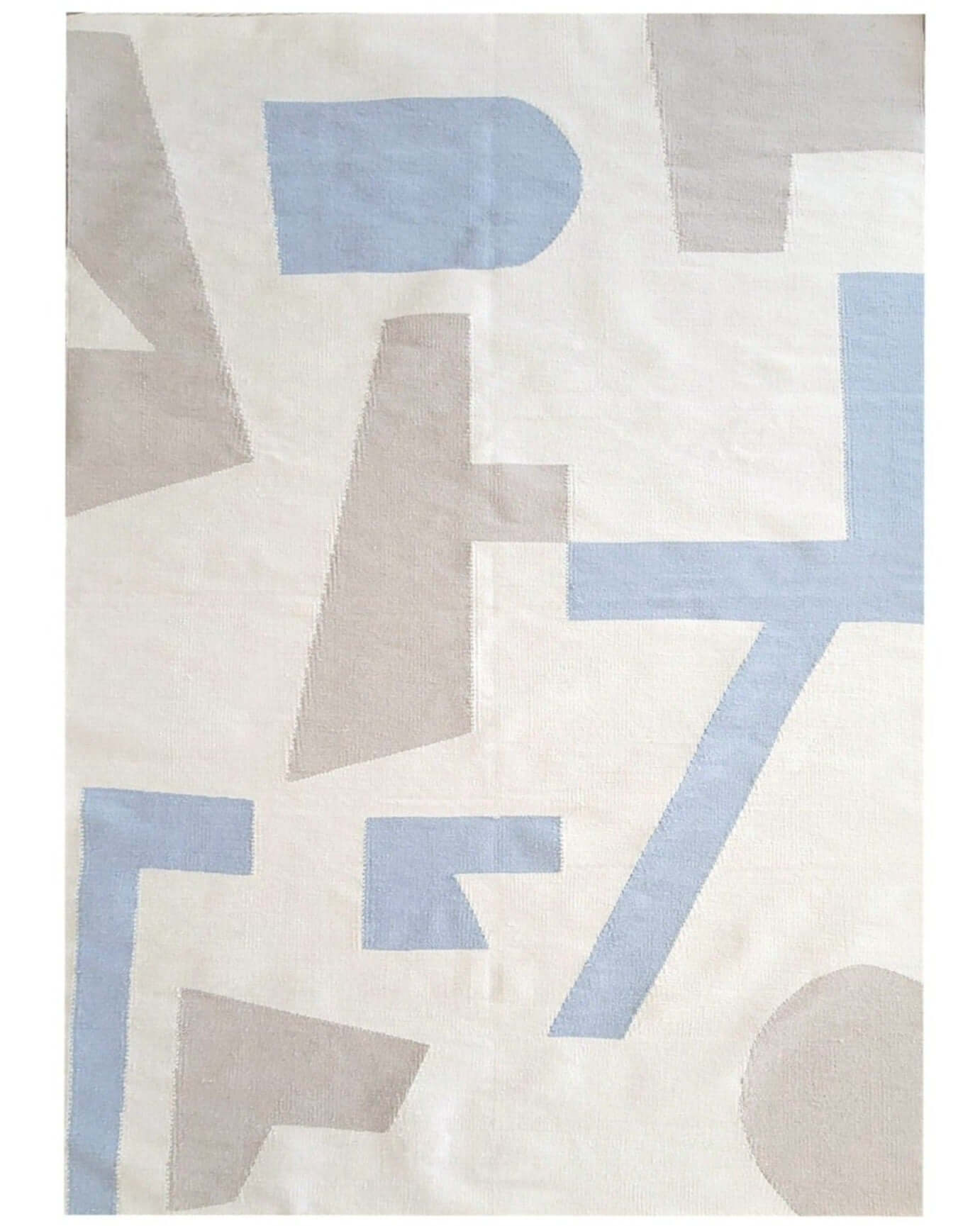 Blue and Cream Modern Rug