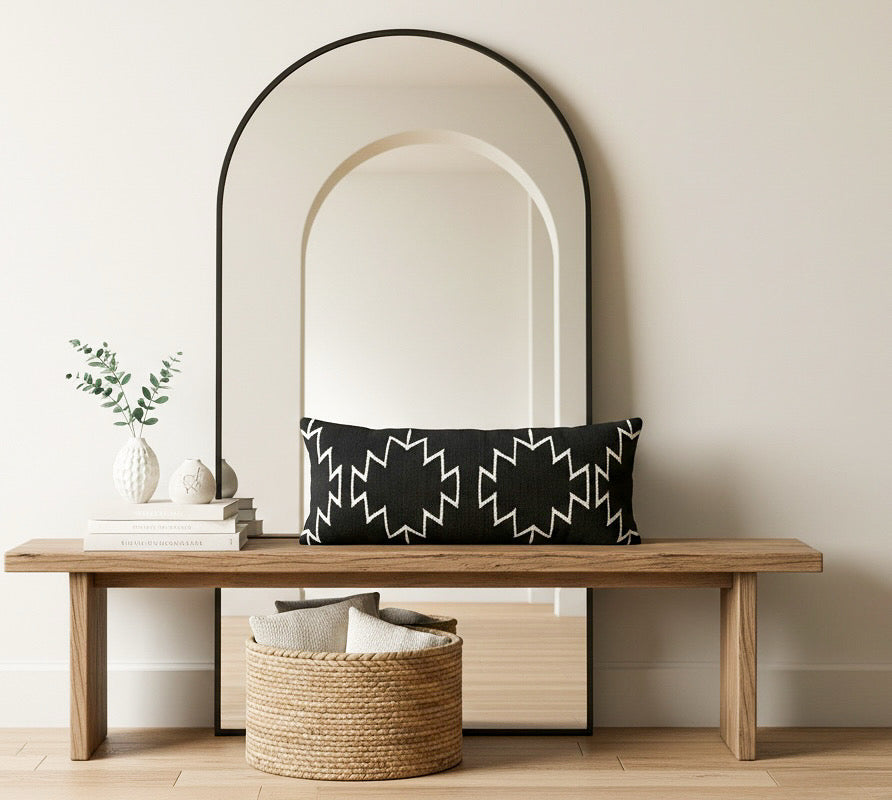 Black cleo lumbar pillow