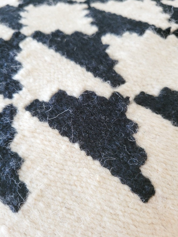 black and cream pillow cover