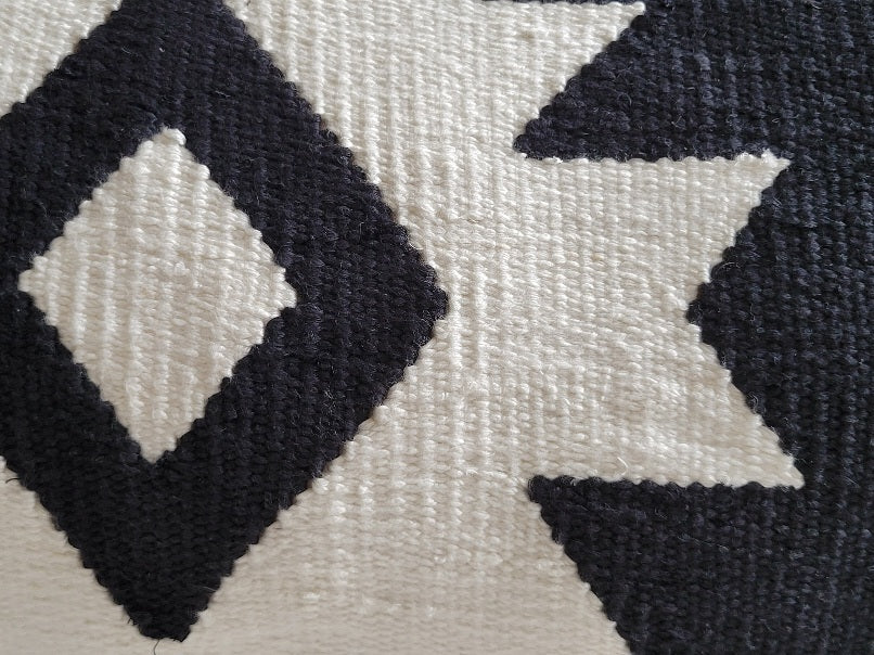 black and white long lumbar pillow case