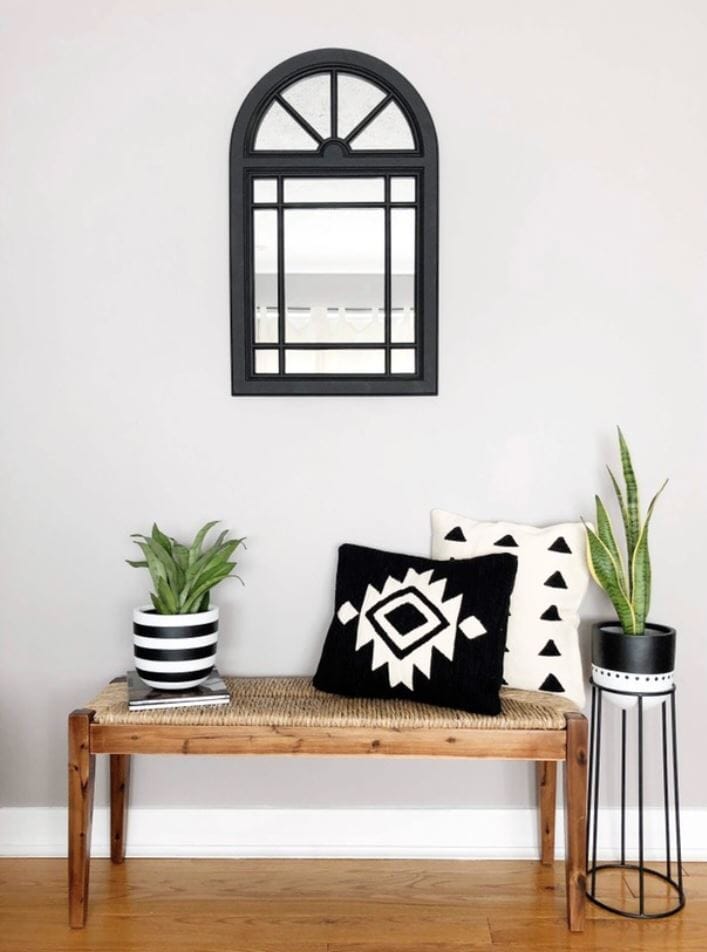 Black Aztec Throw Pillow