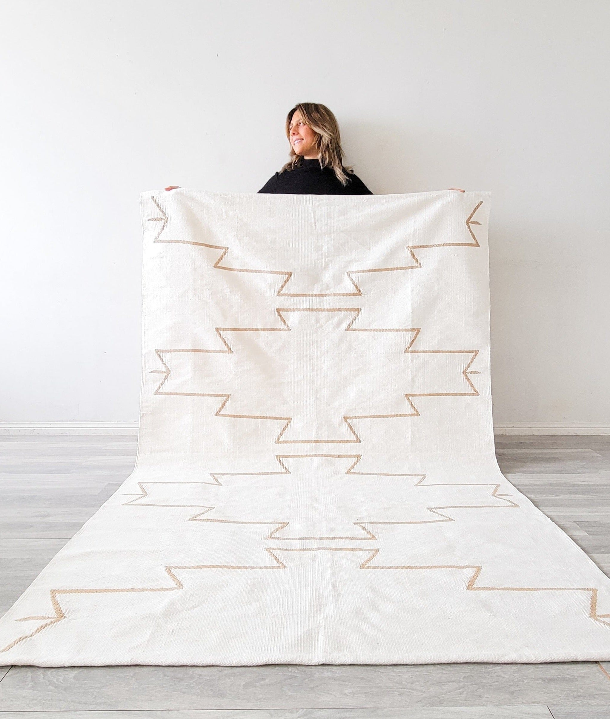 white cleo handwoven kilim rug