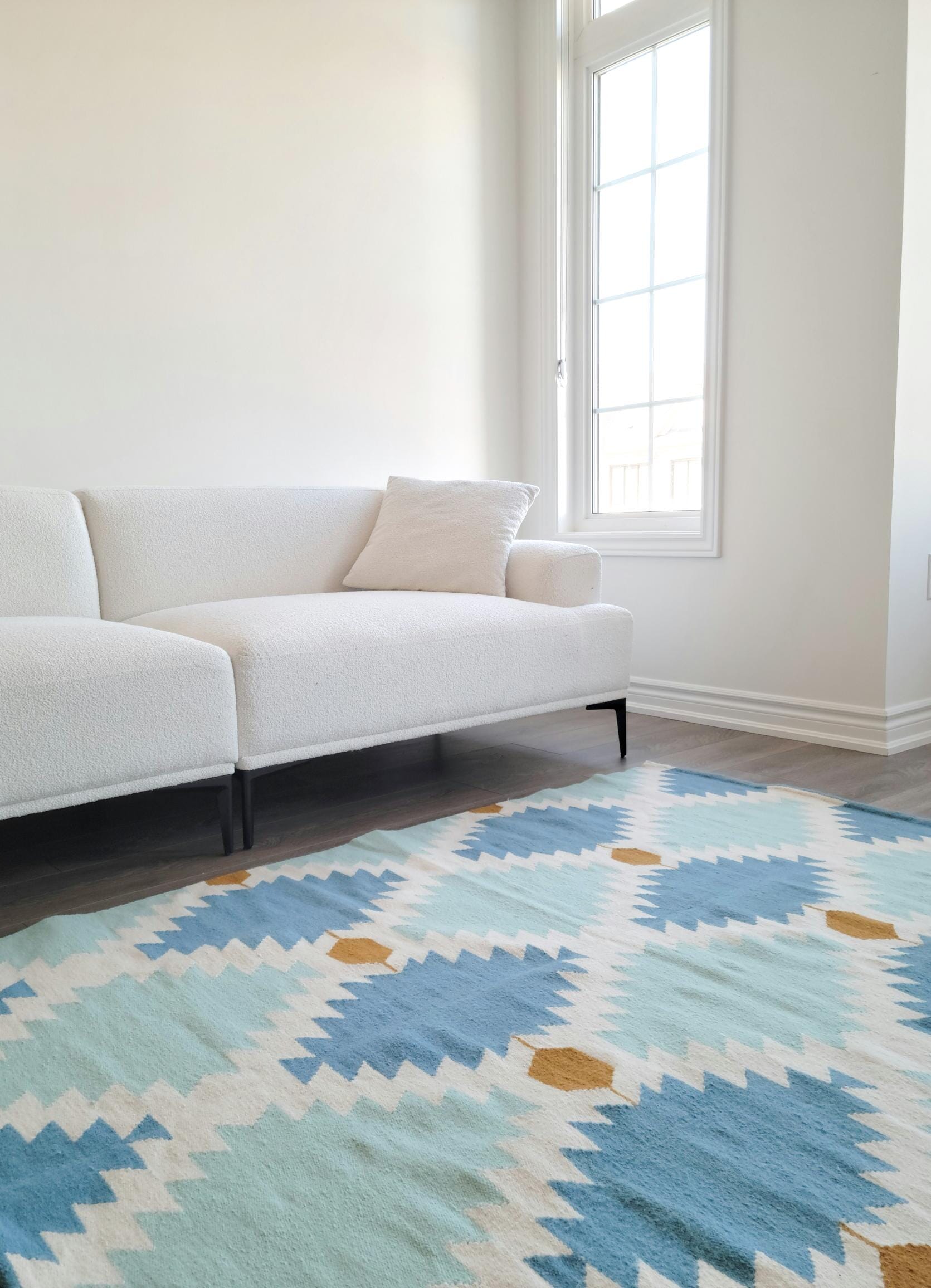 Blue Diamonds Handwoven Area Rug