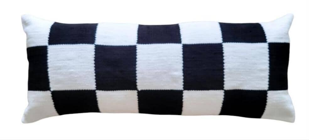 black and white lumbar pillow