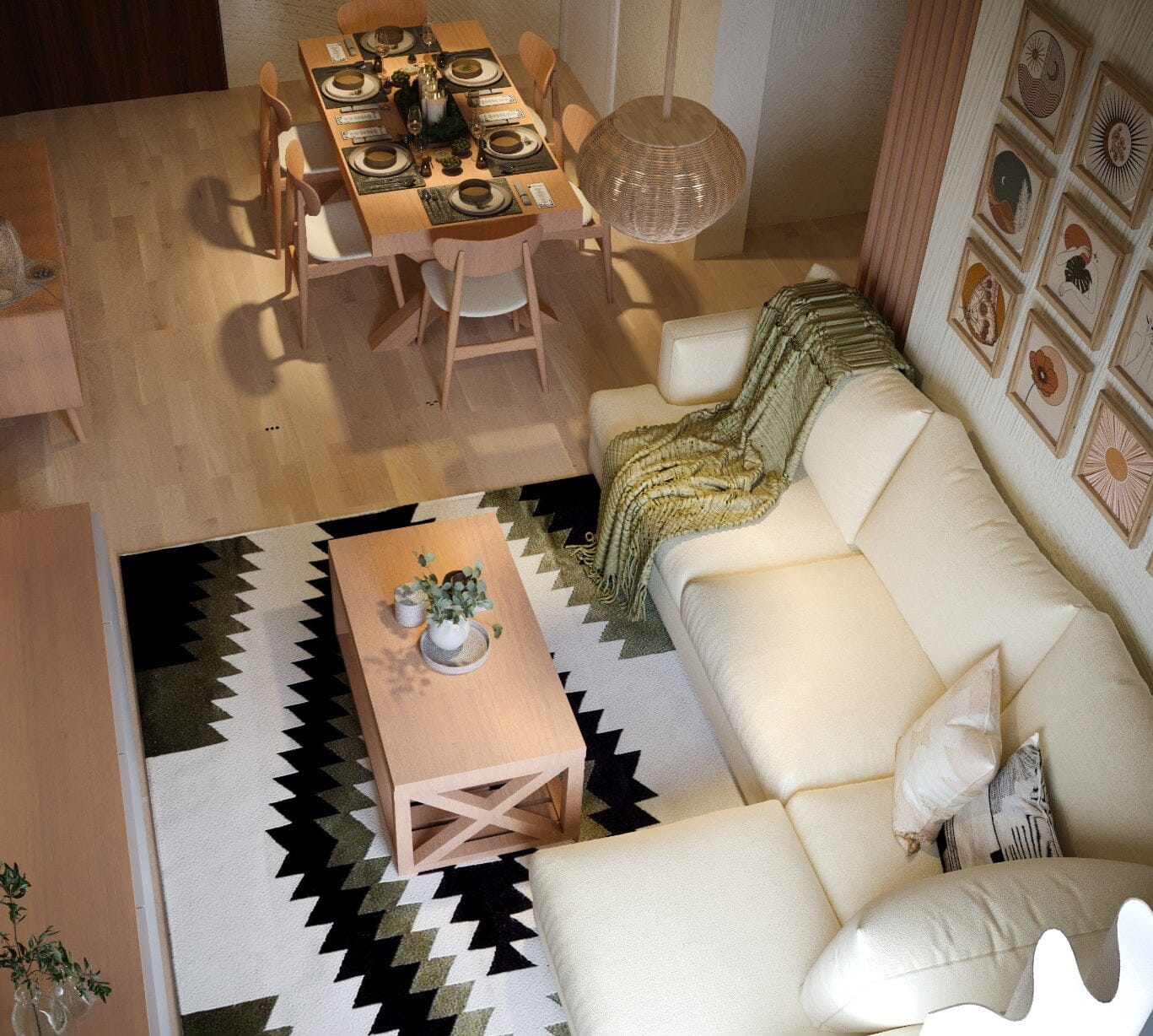 Ciara Handwoven Wool Kilim Area Rug