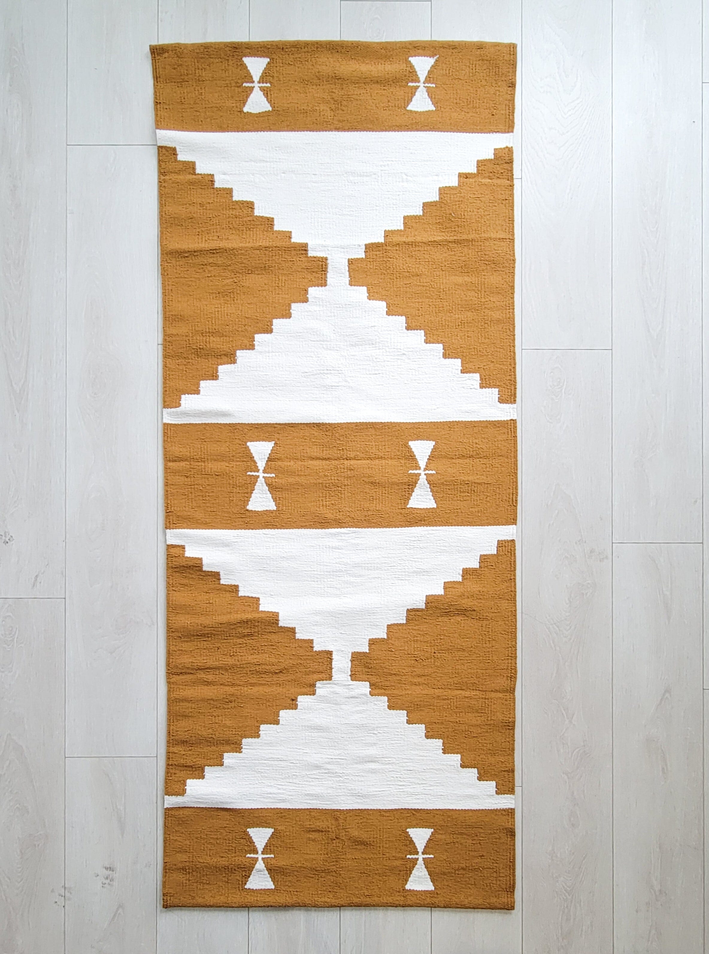 cotton kilim rug mustard