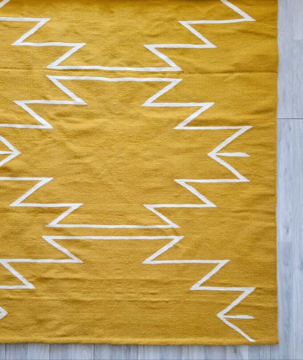 mustard cleo kilim rug