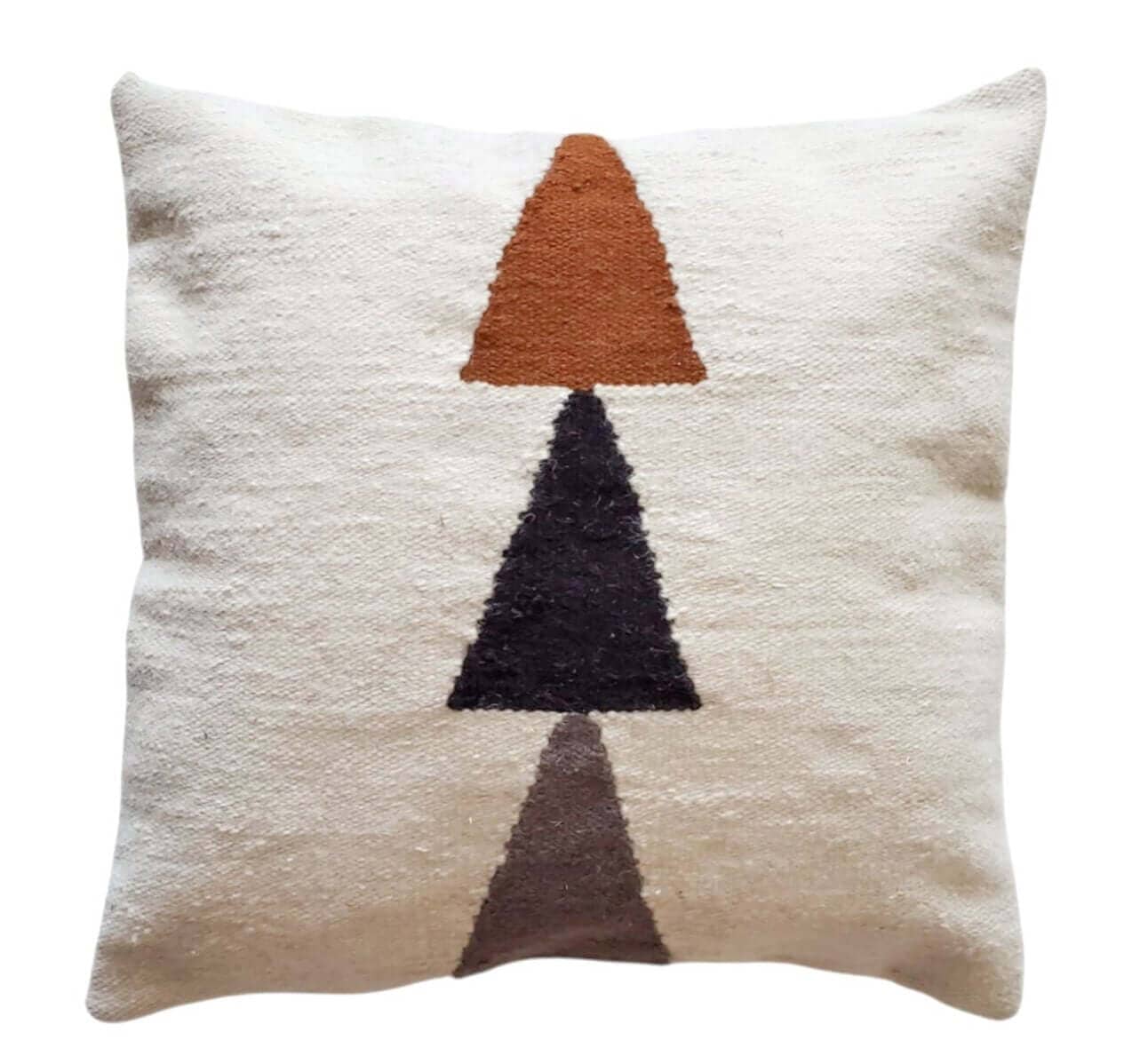 Neutral Set of 4 Handwoven Wool Throw Pillow Covers