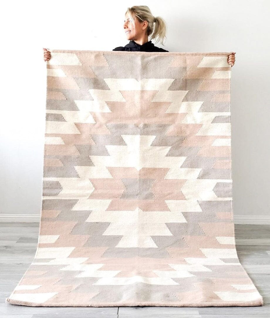 Verra Pink Handwoven Kilim Rug