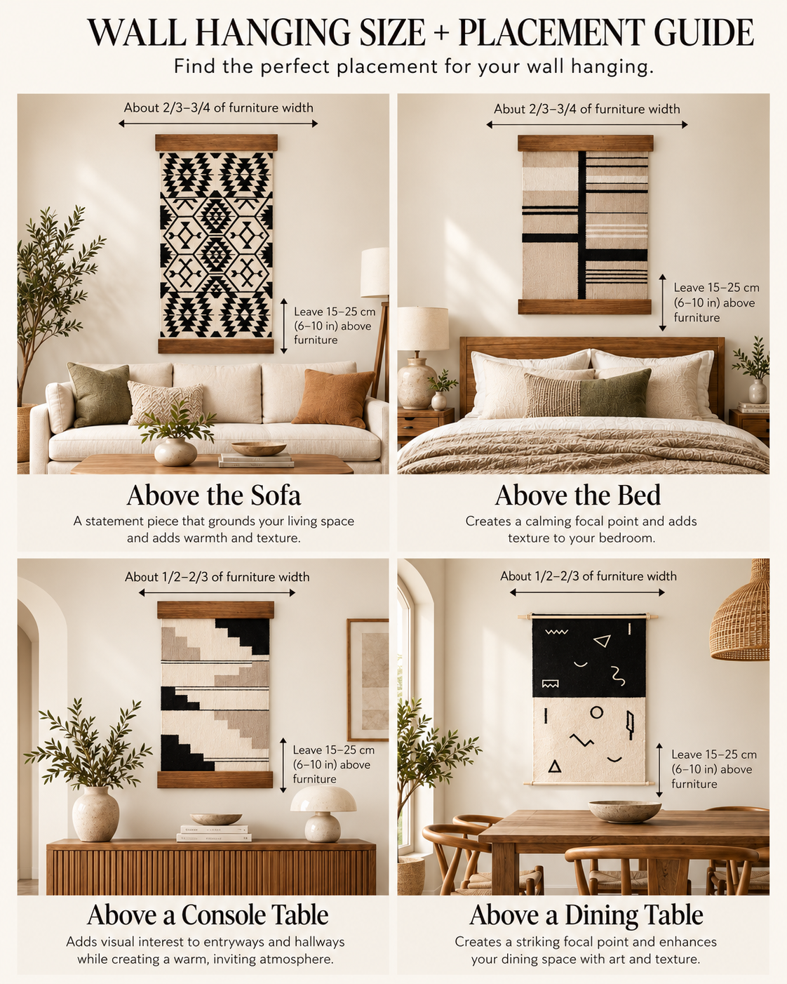 Wall Hanging Size & Placement Guide: How to Choose the Perfect Size for Every Room