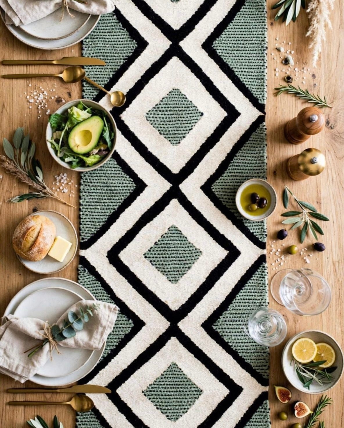 Handmade Table Runners in Wool, Cotton and Linen