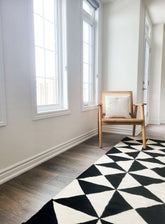 runner rug black and white