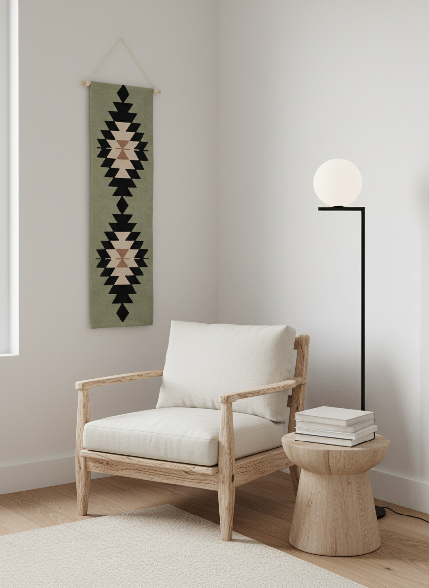 Green Arizona Handwoven Wall Hanging Rug