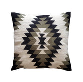 Decorative pillow with geometric pattern on a white background