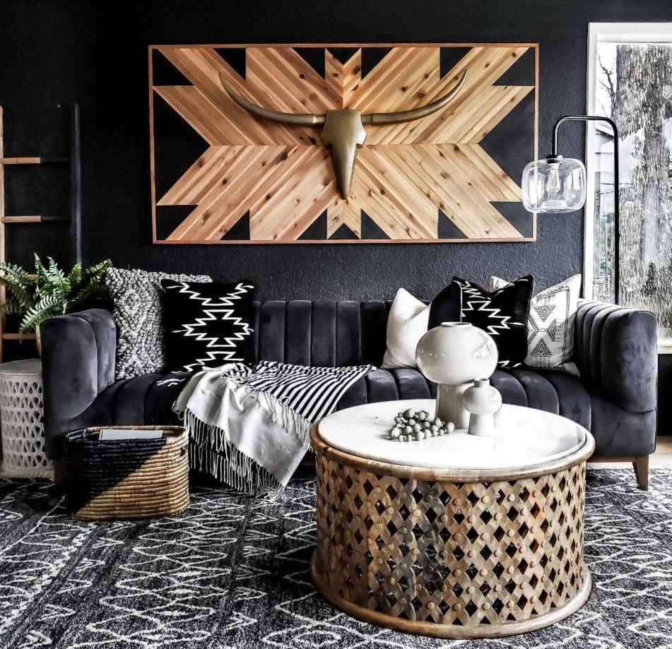 Black Cotton Throw pillows
