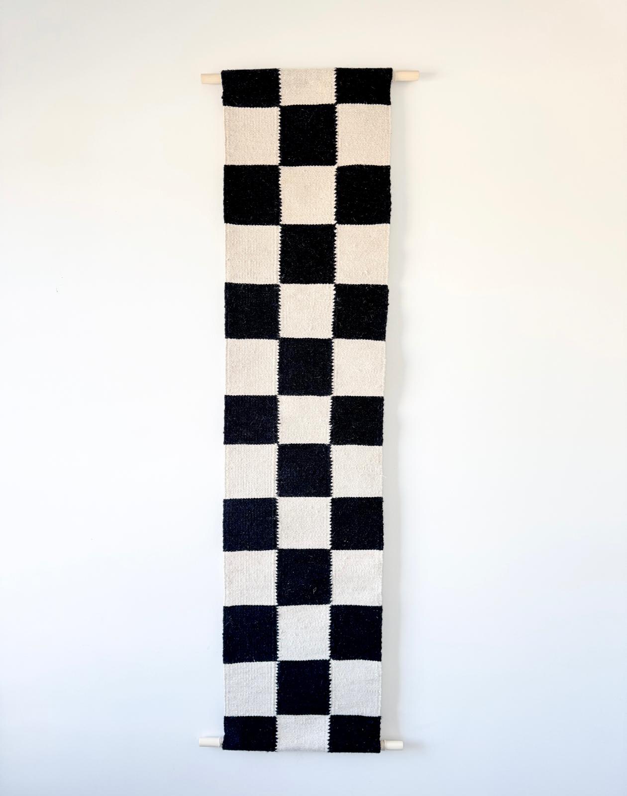 Black Checkered Wall Hanging Tapestry