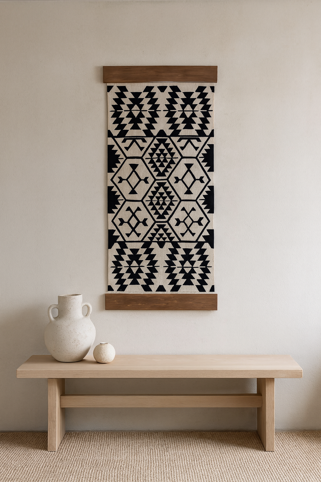 Black Western Rug Wall hanging