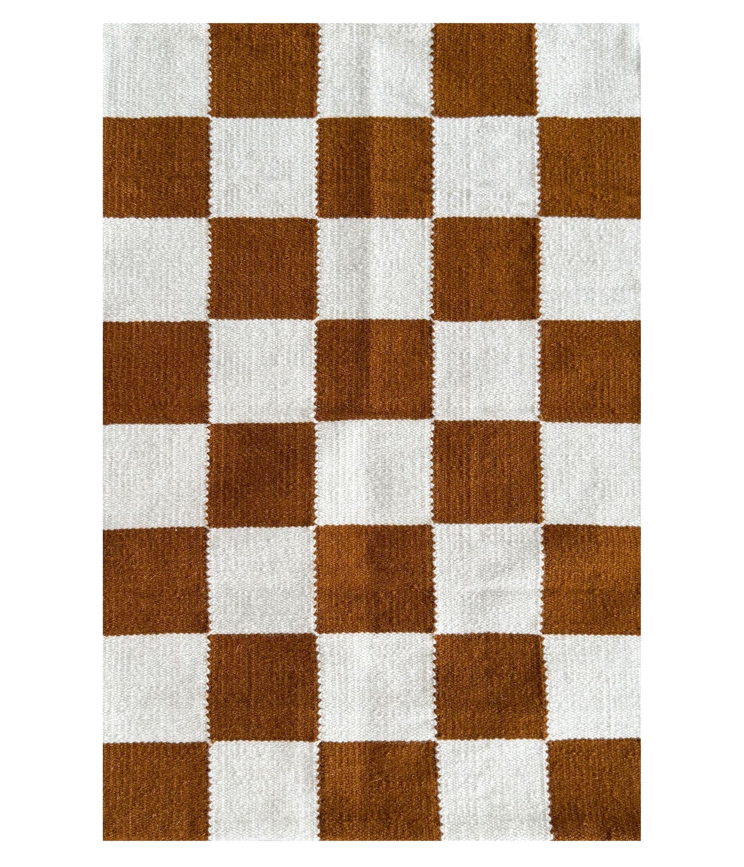 Rustic Checkered Handwoven Area Rug