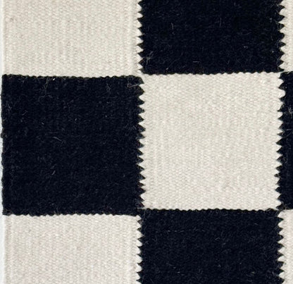 Rustic Checkered Handwoven Area Rug