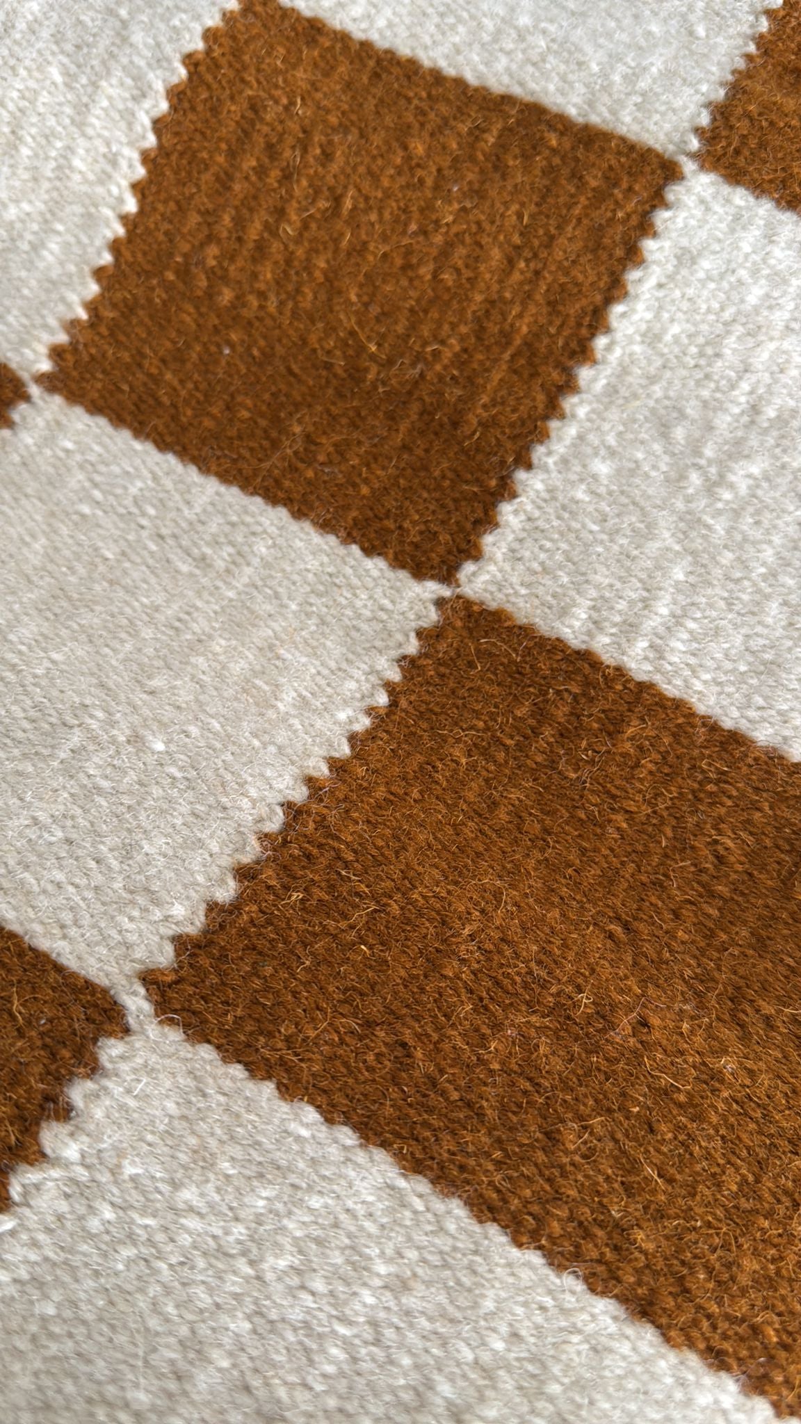 Rustic Checkered Handwoven Area Rug