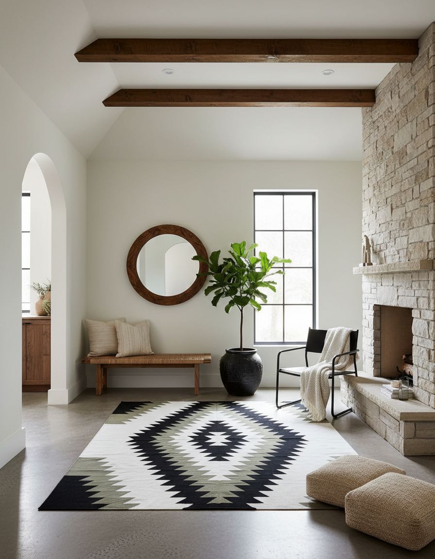 Ciara Handwoven Wool Kilim Area Rug