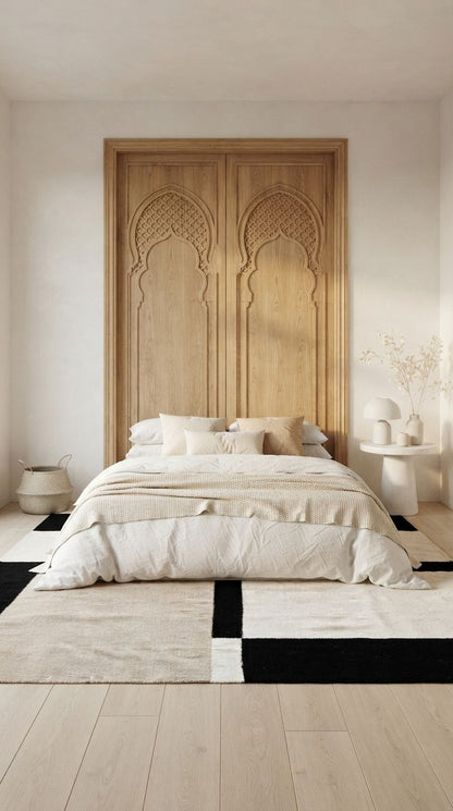 Contour Handwoven Black and Beige Rug