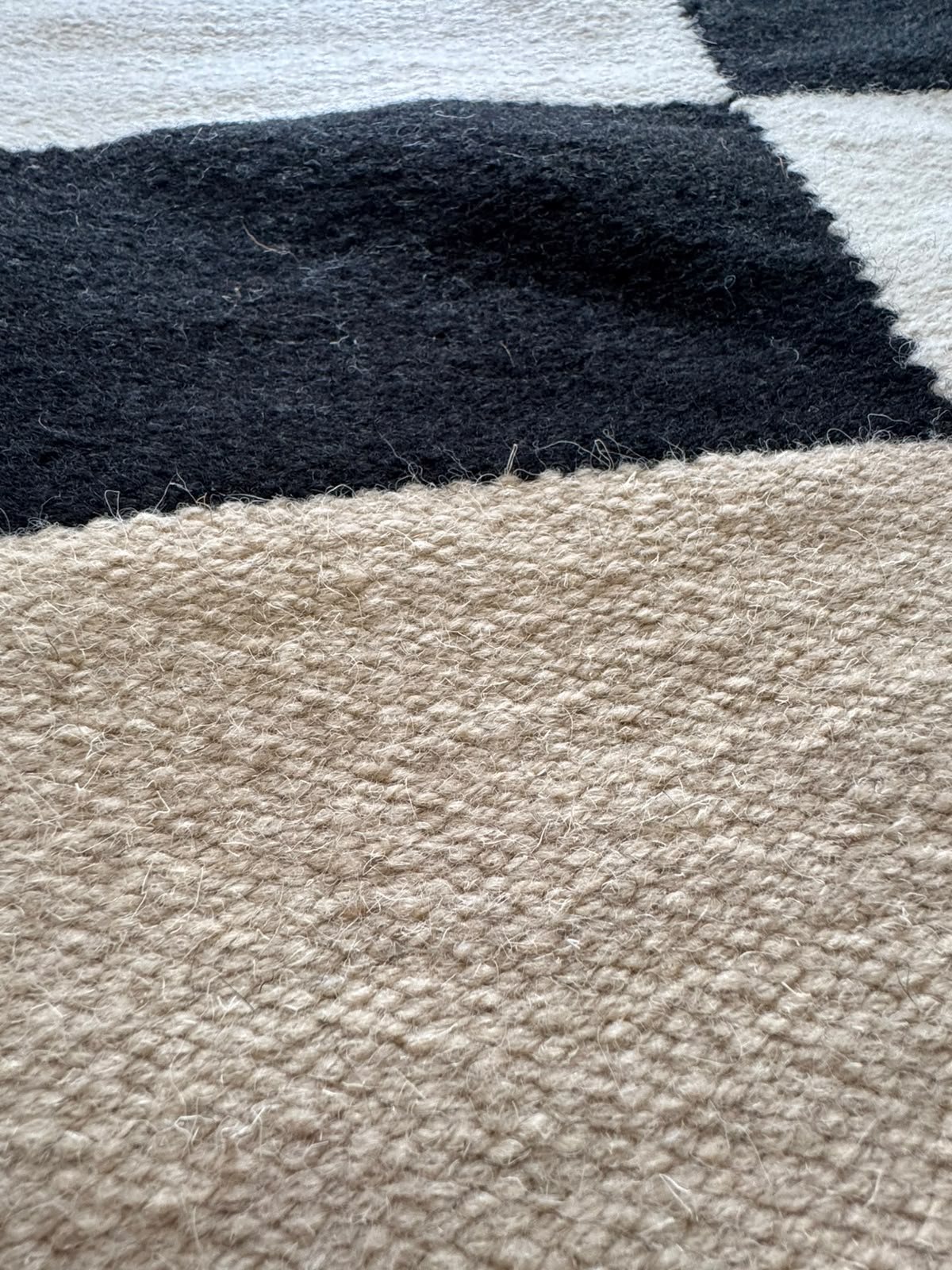 Contour Handwoven Black and Beige Rug