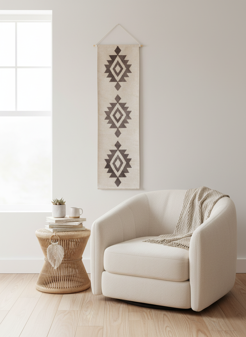 Bella Cream Handwoven Wall Hanging Tapestry