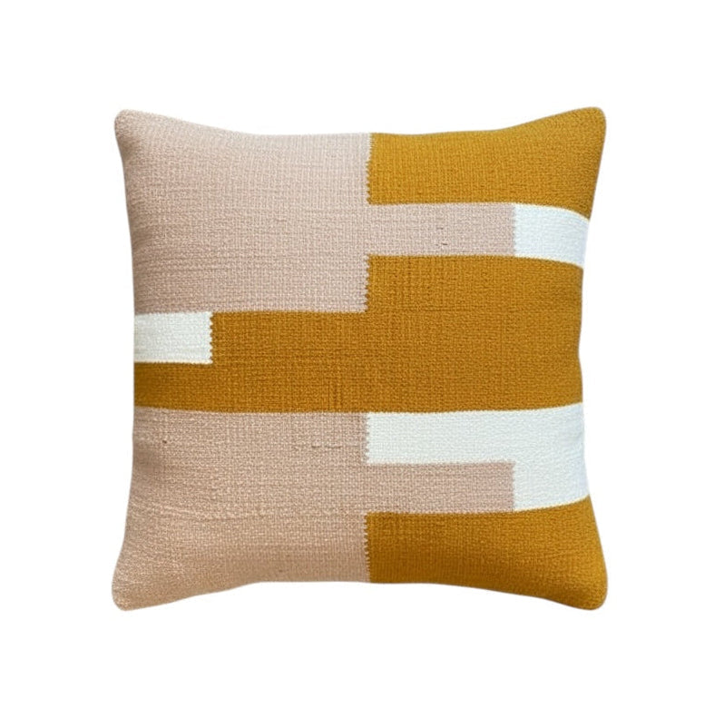 Dune Pink &amp; Mustard Throw Pillow