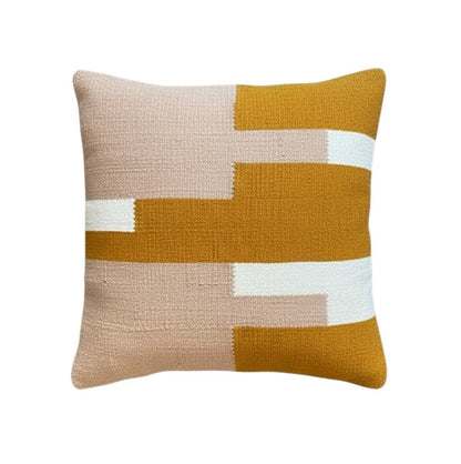 Dune Pink &amp; Mustard Throw Pillow