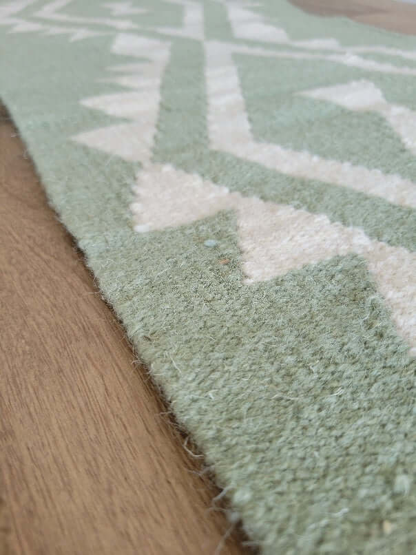 handmade green table runner