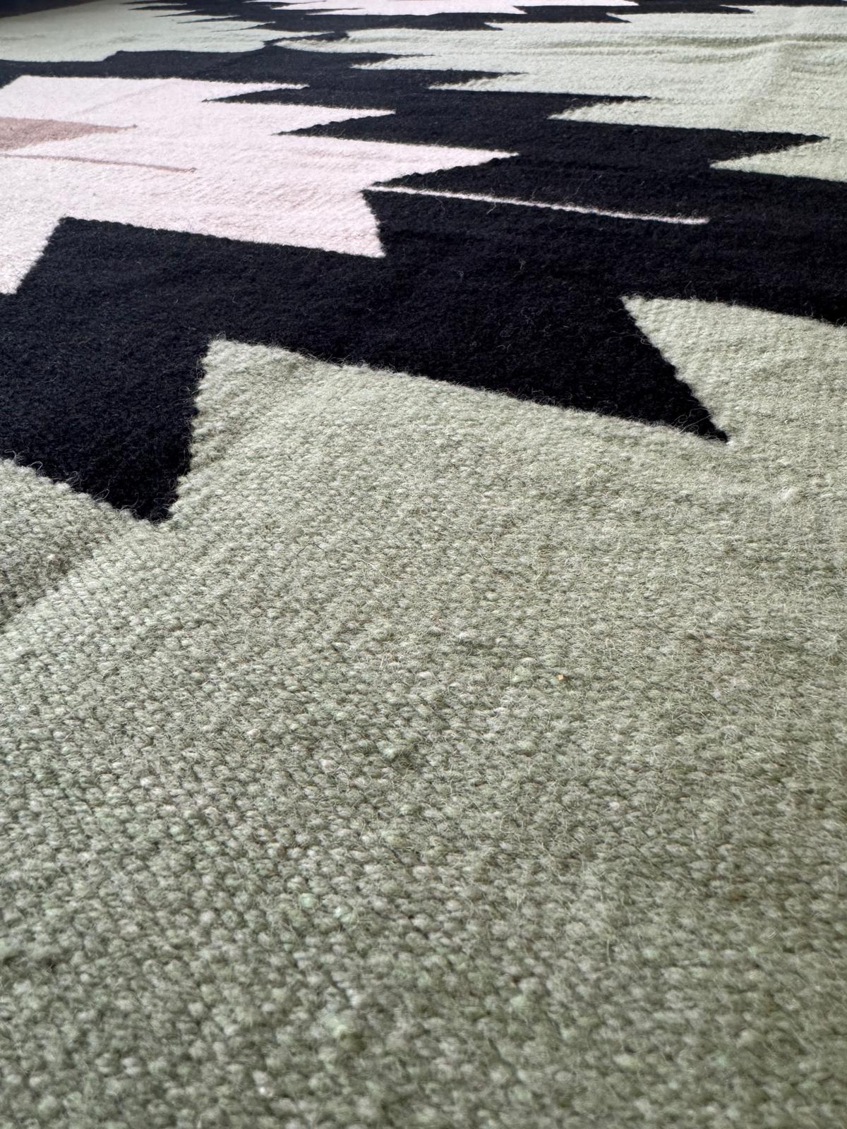 Green Arizona Handwoven Kilim Runner &amp; Area Rug