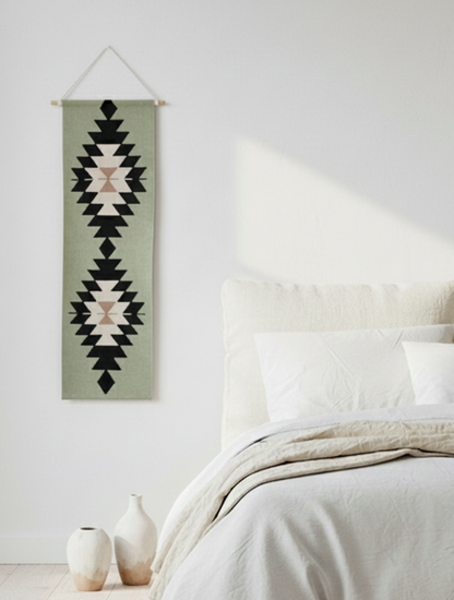 Green Arizona Handwoven Wall Hanging Rug