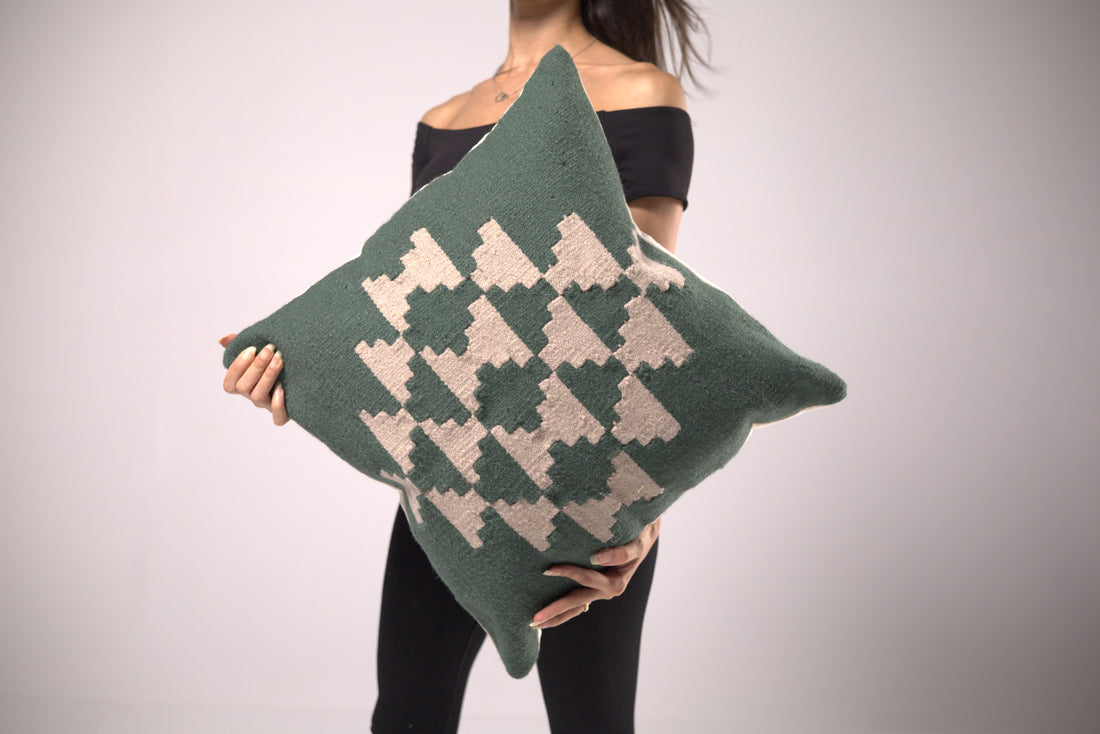 Tale Green Throw Pillow