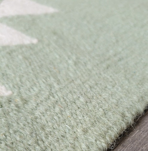 Femi Sage green Kilim Runner Rug