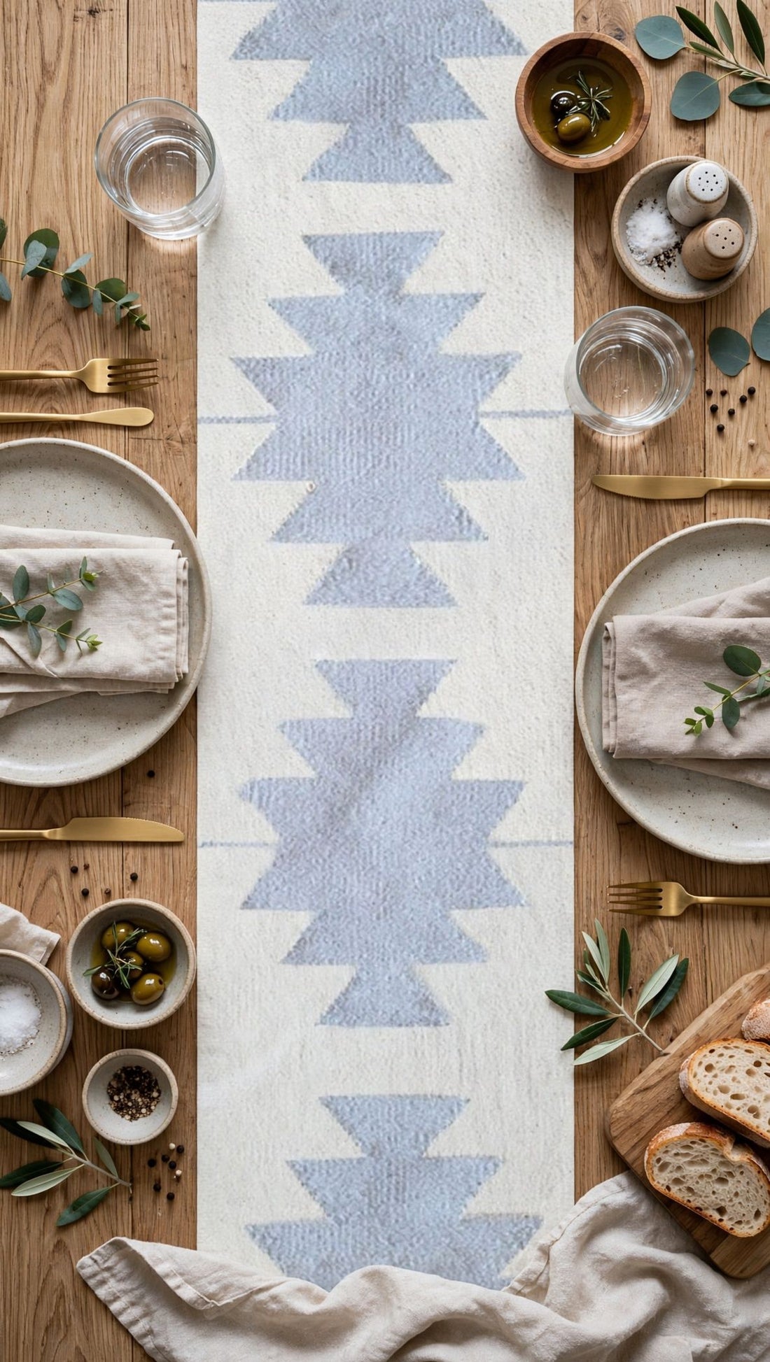 Grey Cleo Table Runner | Natural Wool