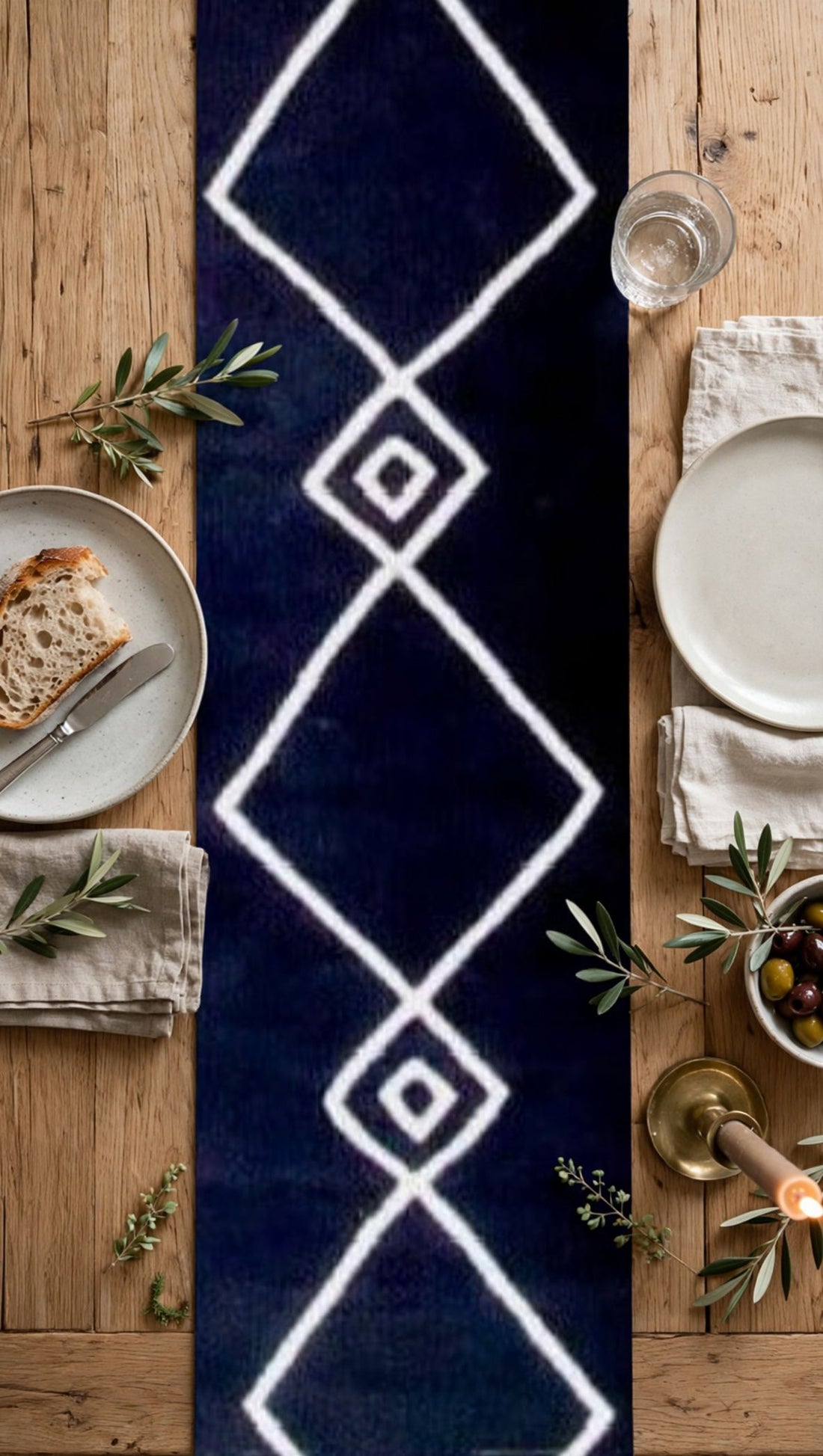 Diamonds Boho Cotton Table Runner