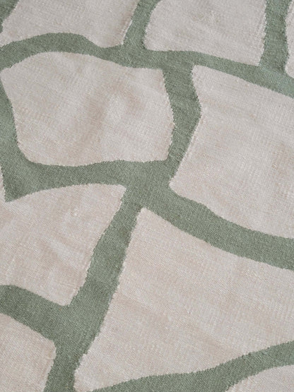 green and cream modern rug