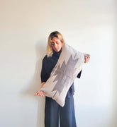 Grey long lumbar pillow